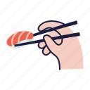 sushi, japanese, food, japan, cuisine, chopsticks, hand, doodle