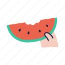 watermelon, food, fruit, organic, vegan, vegetarian, summer, doodle, hand