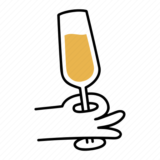Champagne, beverage, drink, engagement, love, wedding, doodle icon - Download on Iconfinder