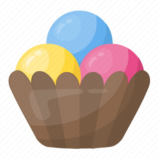 Dessert, frozen food, ice cream cup, ice cream scoops, sweet icon - Download on Iconfinder