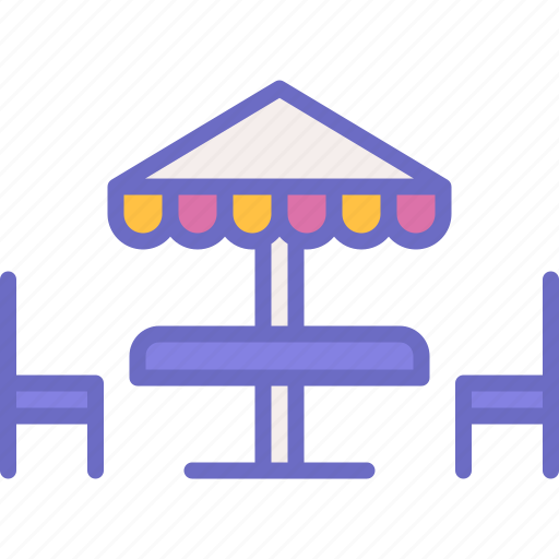 Terrace, chair, umbrella, restaurant, cafe icon - Download on Iconfinder