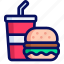 fast food, burger, soft drink, hamburger 