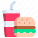 fast food, burger, hamburger, soft drink