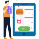 easy payment, food payment, online-shopping, digital shopping, mobile shopping, shopping app, mcommerce, girl shopping online, woman shopping online