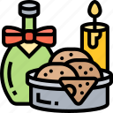 bread, wine, serve, dinner, restaurant