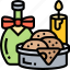 bread, wine, serve, dinner, restaurant 