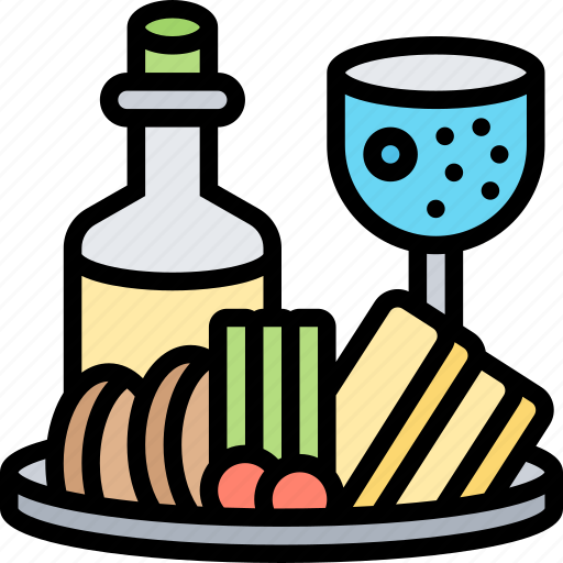 Charcuterie, platter, wine, appetizer, assortment icon - Download on Iconfinder