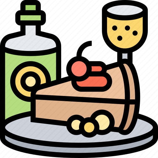 Cheesecake, pie, wine, dessert, tasty icon - Download on Iconfinder