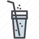 soda, beverage, drink, glass, straw, water
