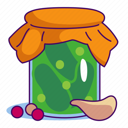 Cucumber, food, garlic, jar, meal, pickle, vegetable icon - Download on Iconfinder