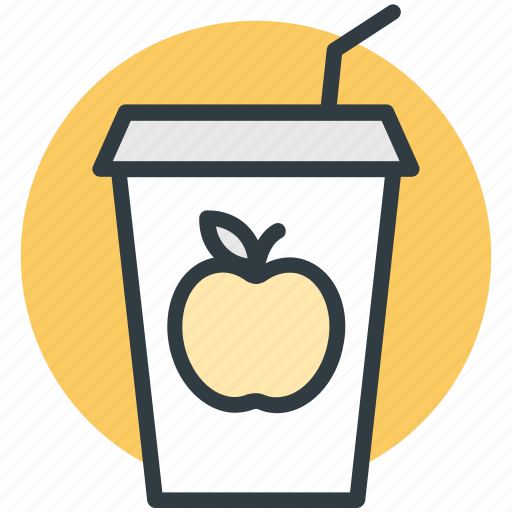Apple juice, disposable glass, fruit juice, healthy juice, straw icon - Download on Iconfinder
