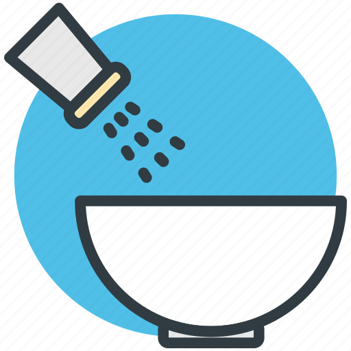 Adding salt, cooking, food bowl, saltshaker, seasoning icon - Download on Iconfinder