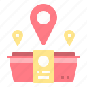box, delivery, food, gps, location, online, order