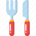 cutlery, fork, knife, kitchen, food