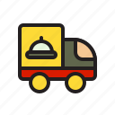 food, delivery, truck, service, transport, transportation