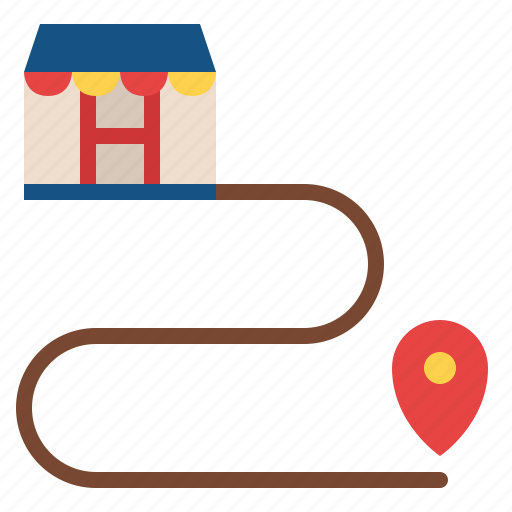 Delivery, distance, map, restaurant icon - Download on Iconfinder