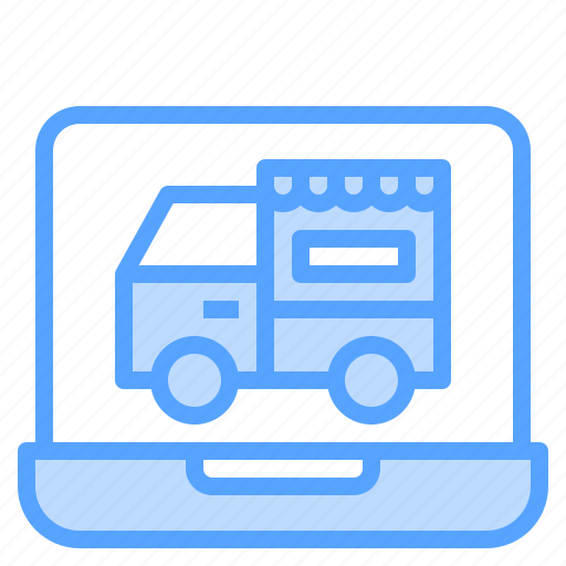 Laptop, truck, food, delivery, order, shop icon - Download on Iconfinder