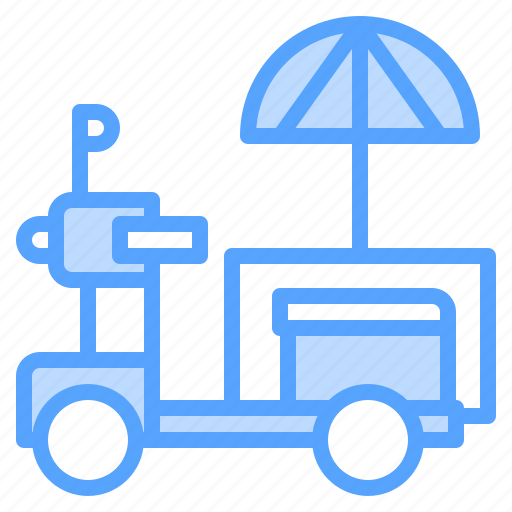 Motorbike, motorcycle, delivery, umbrella, transport icon - Download on Iconfinder