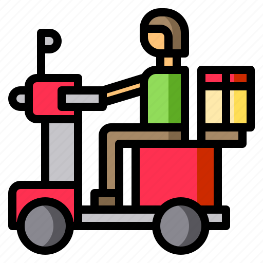 Delivery, motorcycle, man, food, service icon - Download on Iconfinder