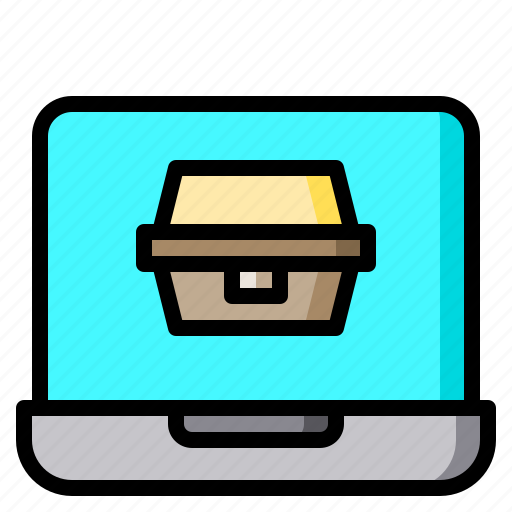 Laptop, box, order, food, meal icon - Download on Iconfinder