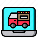 laptop, truck, food, delivery, order, shop 