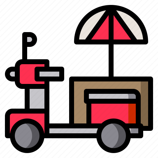 Motorbike, motorcycle, delivery, umbrella, transport icon - Download on Iconfinder