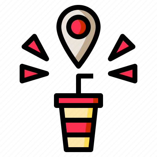 Pin, cup, location, iced, delivery icon - Download on Iconfinder