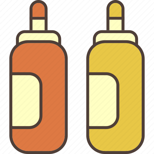 Bottles, food, ketchup, mustard, pizza, sauce icon - Download on Iconfinder