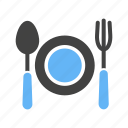 cutlery, eat, food, fork, meal, plate, spoon