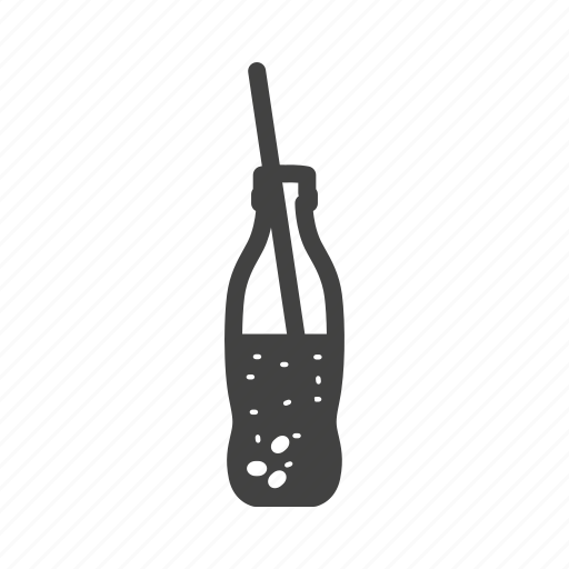 Bottle, carbonated, cola, cold drink, drink, soda, straw icon - Download on Iconfinder