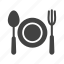 cutlery, eat, food, fork, meal, plate, spoon 