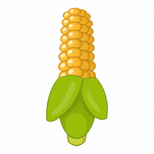 Cartoon, corn, ear, food, green, leaf, organic icon - Download on Iconfinder