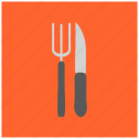 cutlery, dinner, fork, kitchen, knife, restaurant, table