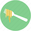 eating, flatware, fork, fork with noodles, utensil