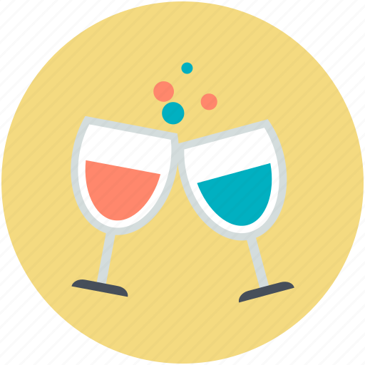 Champagne glasses, cheers, party, toasting, wine glasses icon - Download on Iconfinder