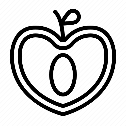 Healthy, fruit, tropical, peach, split, food, organic icon - Download on Iconfinder