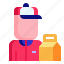 avatar, delivery, helmet, man, package, partner, person 