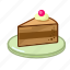 cake, chocolate, of, piece 