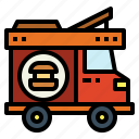 burger, delivery, food, transportation, truck