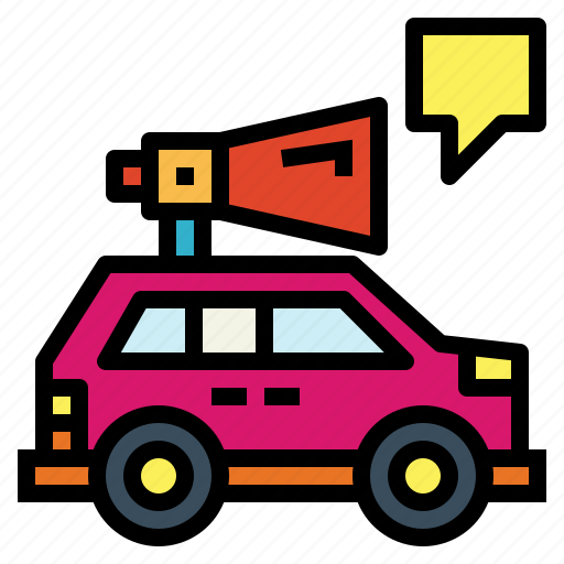 Bullhorn, car, marketing, megaphone, publicity icon - Download on Iconfinder