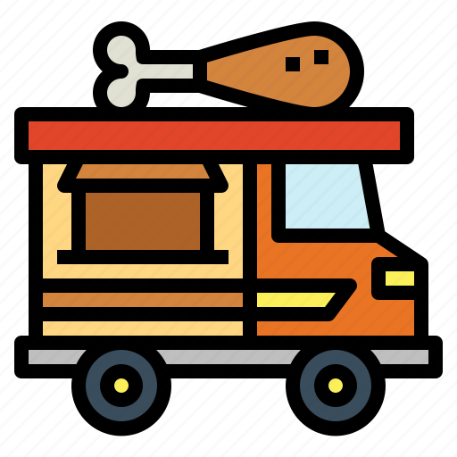 Chicken, delivery, food, fried, transportation, truck icon - Download on Iconfinder