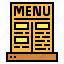 food, menu, restaurant, wood 