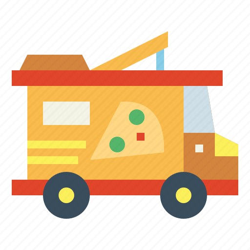 Deliver, food, pizza, truck, trucking icon - Download on Iconfinder