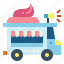 bakery, cake, dessert, food, transportation, truck 