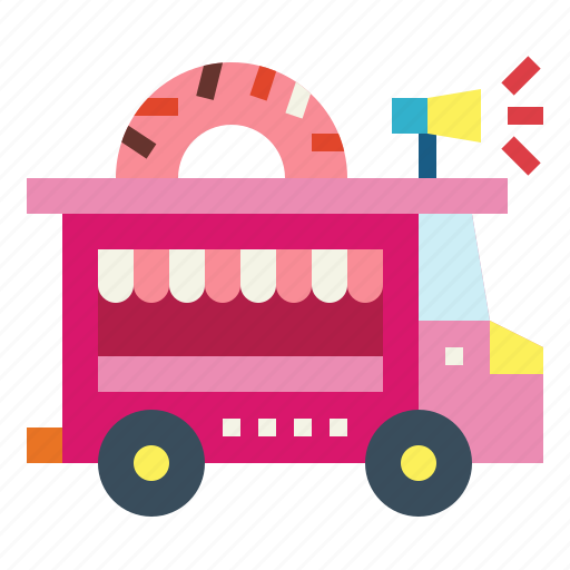 Delivery, doughnut, food, truck, van icon - Download on Iconfinder