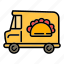 sandwich, street, truck 