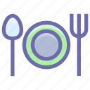 eating, flatware, fork, plate, spoons set, tableware, utensil 