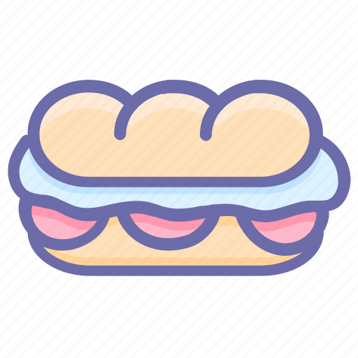 Burger, eating, fast food, hamburger, junk food, long burger icon - Download on Iconfinder