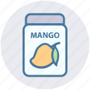 breakfast, food, jam, jar, jar of jam, mango flavor, mango jam 