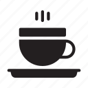 cup, hot, mug, plate, tea